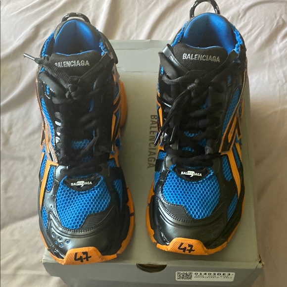 Balenciaga Blue and Orange Sneakers - Picture 1 of 6